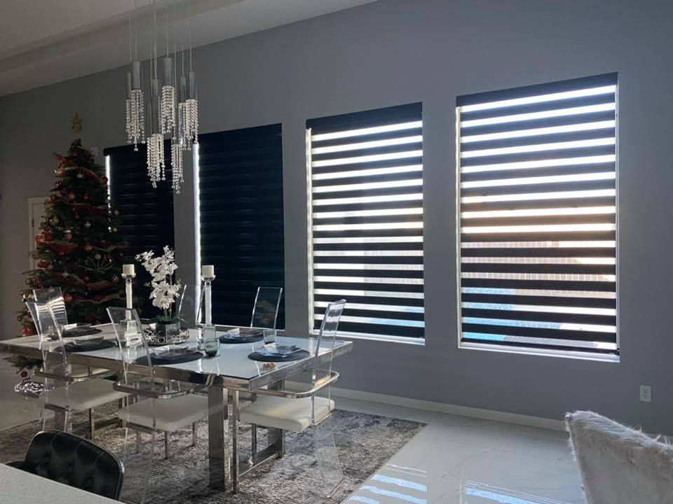 Sheer elegance blinds Dual zebra shades